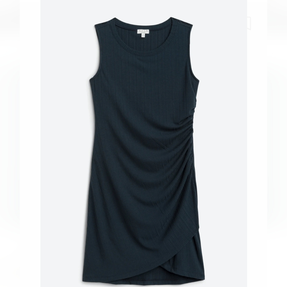 NWOT Ruched Bodycon Dress Navy Blue